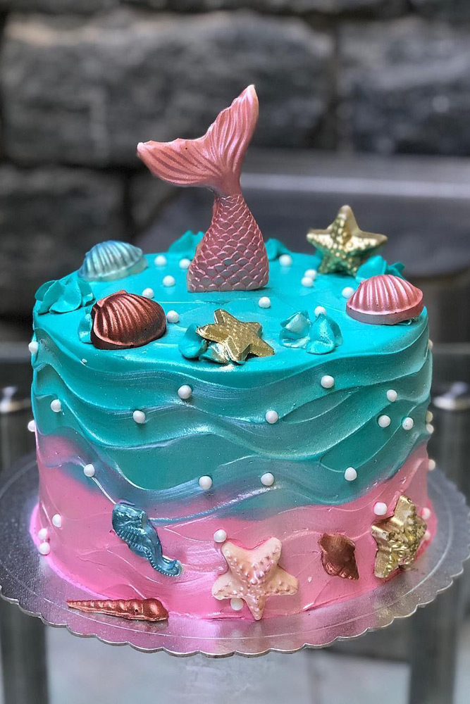 Торт с хвостом Русалки на день рождения девочки