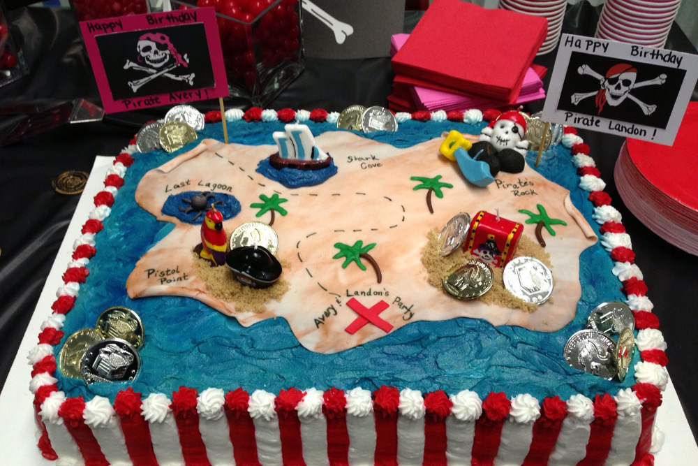 Торт на детский день рождения в пиратском стиле