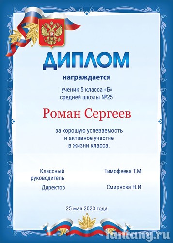 Официальный диплом №17