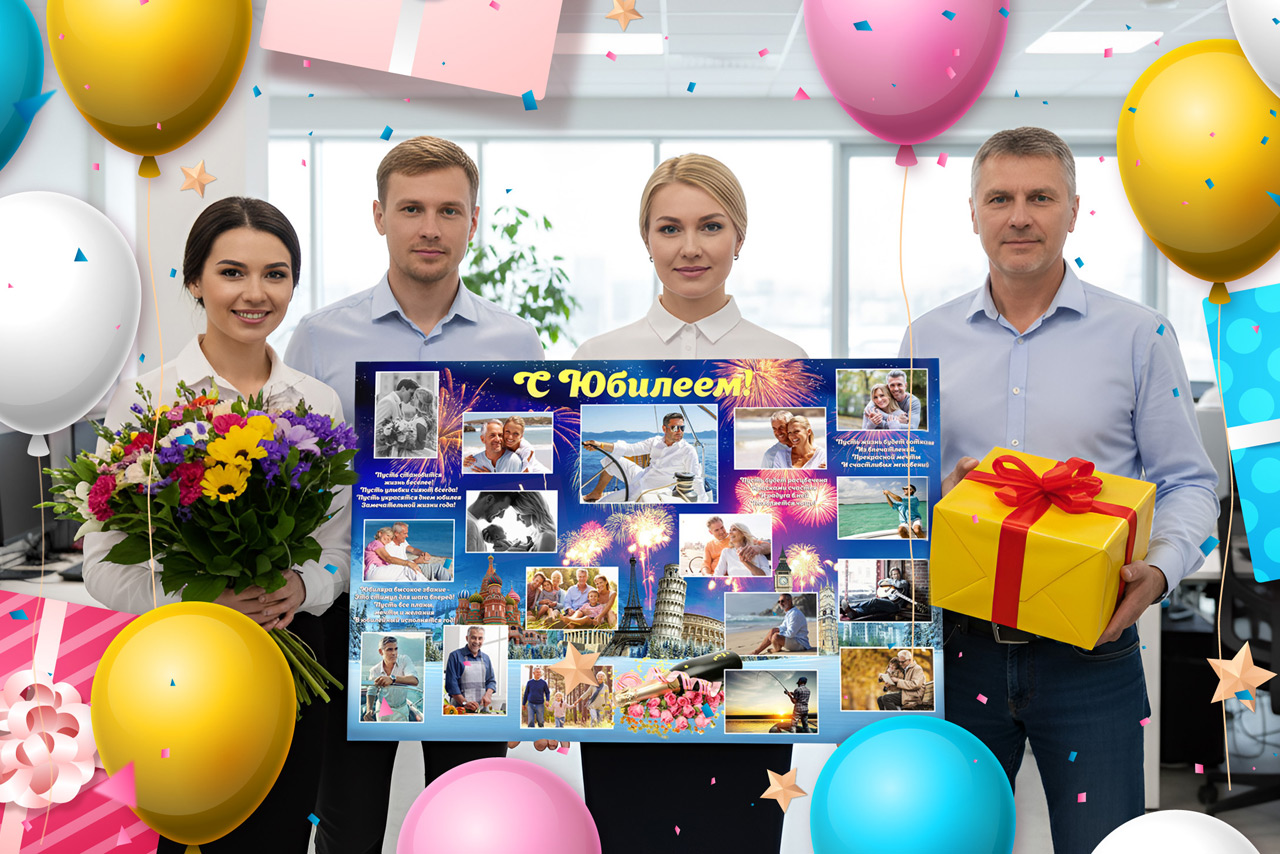 Стенгазета начальнику на день рождения и юбилей